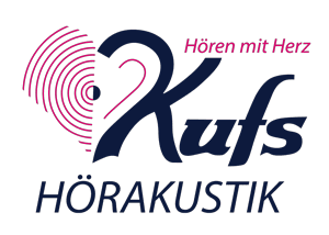 Kufs Hörakustik Logo - stilisierte Schallwellen und Initial K in Herzform